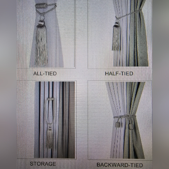 Bel Avenir Silver Magnetic Tassel Curtain Tiebacks Qty 4 Decorative Drape Ties - Picture 9 of 9